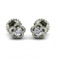 White Sparkle Solitaire Studs